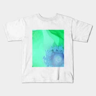 Green and Blue Rose Kids T-Shirt